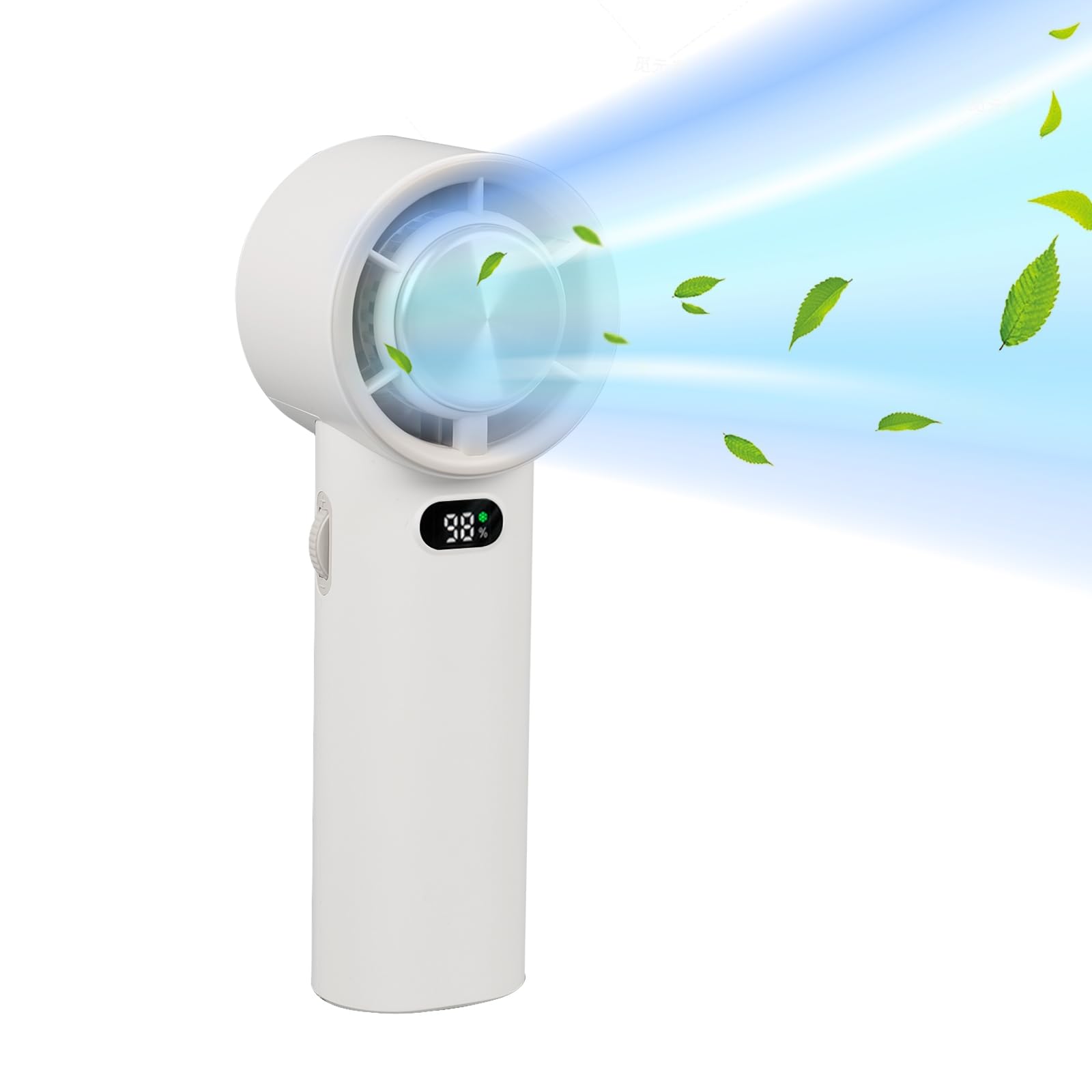 KMDZDZGS High speed cooling hand fan, USB Rechargeable mini fan with LED Display, Stepless wind adjustment and Cold compress function, Portable mini fan for Office Bedroom Home Outdoor Travel