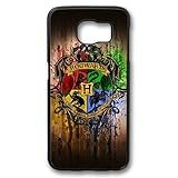 Samsung Galaxy S6 Case,Hogwarts Harry-potter in Wooden Background Design PC Black Case for Samsung Galaxy S6(B Series)