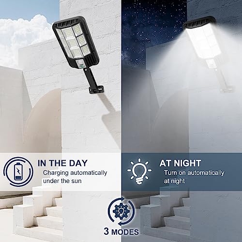 AITERMOND Solar Outdoor Lights Motion Sensor Dusk to Dawn Wall Lamp, IP66 Waterproof Solar Powered Security Flood Light with Remote Control for Yard, Garden, Garage (1 Pack)