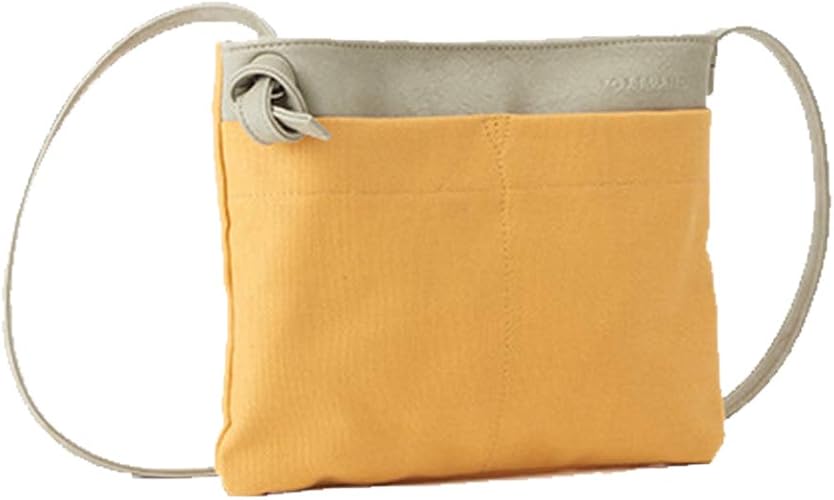 Amazon Co Jp Portland サコッシュ キャンバス レザー ショルダー シンプル 斜め掛け 小さめ鞄 Pl1101 Yellow Gray シューズ バッグ