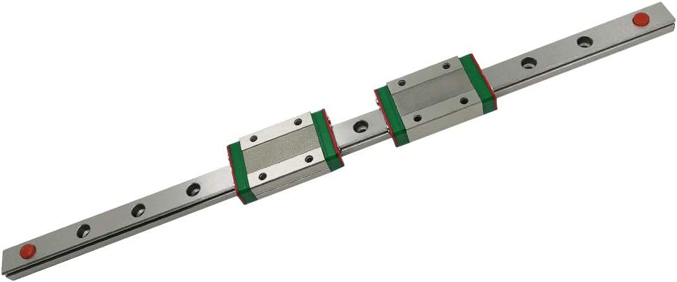 Iverntech MGN12H 450mm Linear Rail Guide with 2 Stainless Steel Carriage Blocks for 3D Printer and CNC Machine