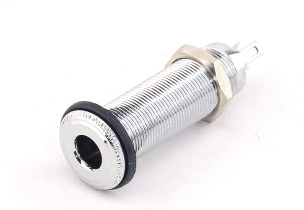 Musiclily Pro 1/4" Cylinder Clip End Pin Mono Panel Output Jack Socket for Electric Guitar Bass Chrome