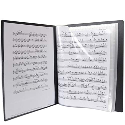 Aimeio 40-Pocket Protector Presentation Book A4 Size 80-Page Capacity,Available for Report Sheets,Artworks,Music Sheets,Clippings School Office Supplies,Black