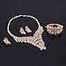 EVERRICH Crystals Bridal Flower Circle Tear Drop Rose Gold Plated Earring Necklace Wedding Engagement Jewelry Sets,4 Pairs
