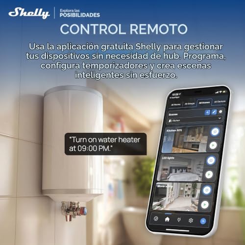 1 Gen3 - Interriptor Relé Inteligente con contactos secos, Wi-Fi y Bluetooth, Control remoto de luz por App, Compatible con Alexa y Google Home, No requiere Hub, Chip Shelly de 8MB - 2 Piezas