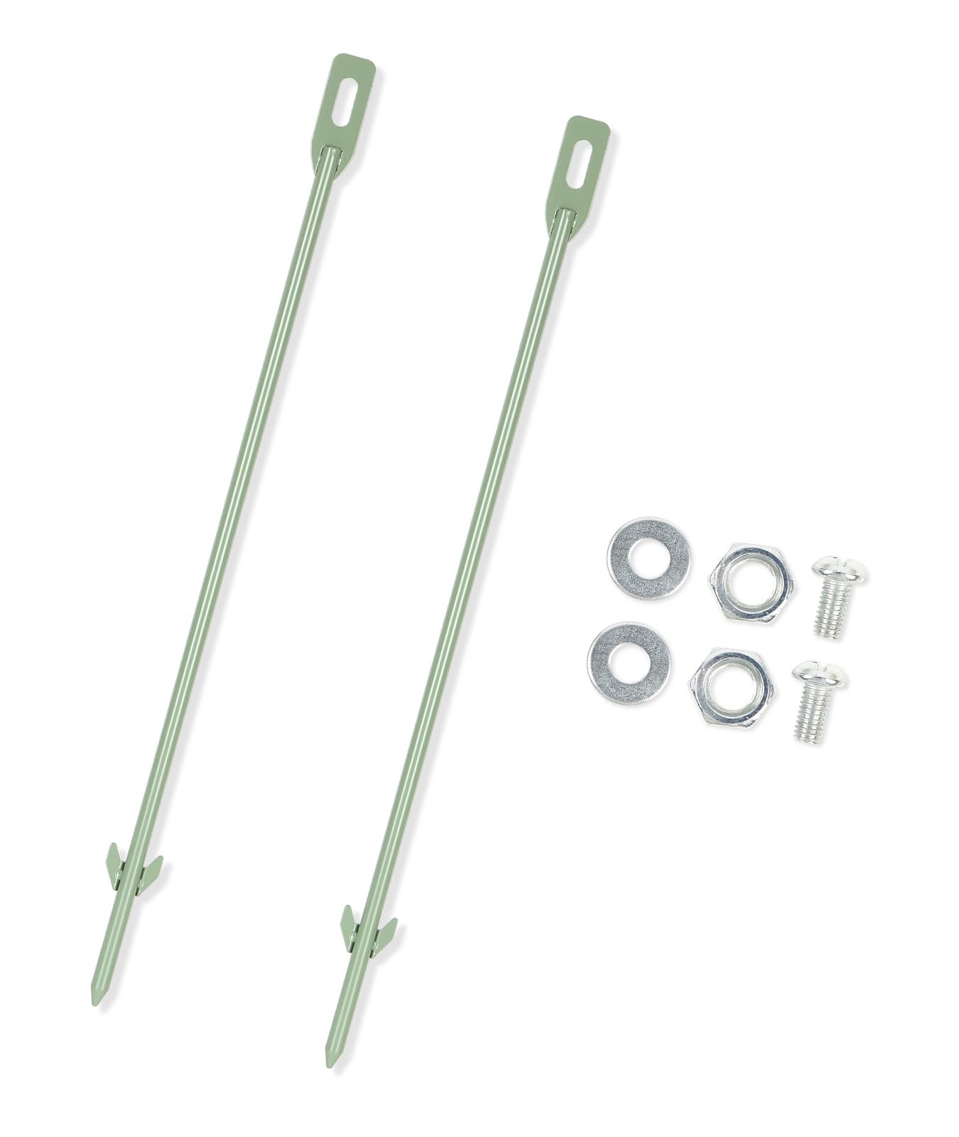 2pcs Metal Signs Stakes Garden Stakes Tent Pegs for Landscape, Lawn, Driveway Path Edging Stakes, 16.54" long / 0.315 inch thick sturdy metal sign stakes for ground lawn, hardware included