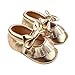 FEITONG Toddler Baby Girls' Crib Bowknot Shoes Casual Shoes (Age:6~12 Month, Gold)
