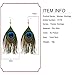 F&U Peacock Feather Dangle Drop Earrings Indian Style for Women