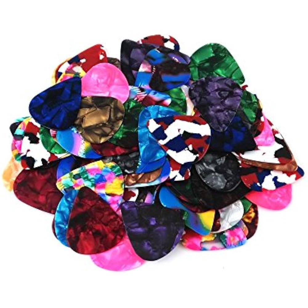 100pcs 0.46mm Colorful Guitar Picks For Guitar, Ukulele, Bass Musical