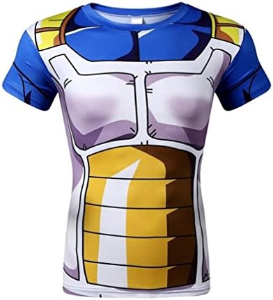 Cosplay Anime Vegeta Dragon Ball Z 3D Sport Fitness Gym T-Shirt (Size XXXL)