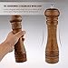 Pepper Grinder - 8 inch Pepper Mill Oak Wooden Pepper Mill Grinder Refillable Grinder Pepper with Ceramic Grinding Mechanism Adjustable Coarse to Fine (1 Pack)