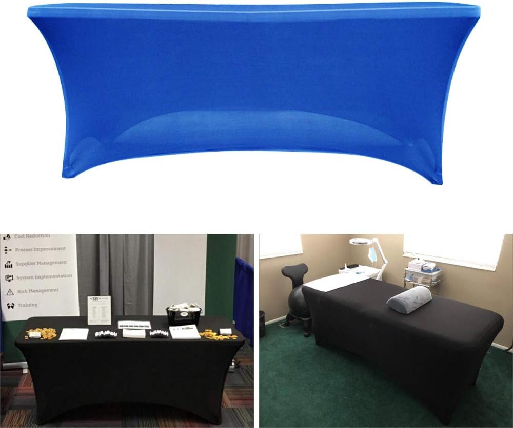 Amazon Com Jian Ya Na Rectangular Spandex Table Cover For Wedding Wedding Tablecloths Banquet Party Business Park Churchh Hotel Lobby Blue 8 Ft Health Personal Care