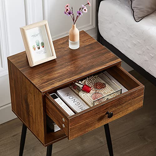 VECELO Nightstand Set of 2 Easy Assembly, 2Tier Modern Night Stand