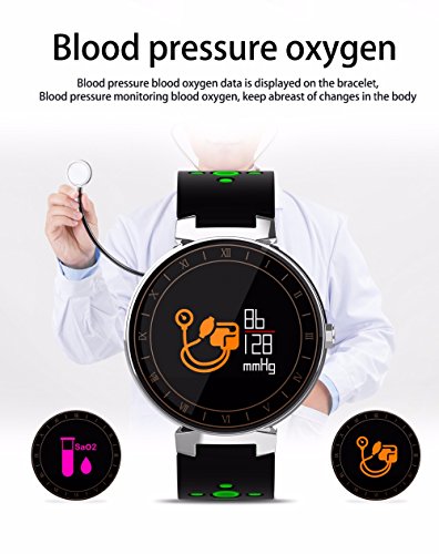 BOND L8 Smart Wristband Fitness Tracker Multi-Sport Mode Waterproof Blood Wristband For Android IOS (BLACK)