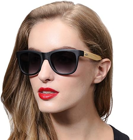 Womens Wayfarer Sunglasses Polarized UV 400 Protection Wood Frame Wayfarer Sunglasses Polarized Driving Sunglasses For Mens
