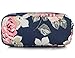 Leaper Floral Pen Pencil Case Coin Purse Pouch Cosmetic Makeup Bag Dark Blue