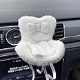 Ezcora Labubu Car Seat for 10-17cm Dolls, Labubu Have a Seat Clips onto Car Air Vent, Includes Seat Leg for Desktop Display (White)