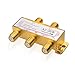 Cable Matters 2-Pack 2.4 Ghz 4 Way Coaxial Cable Splitter for STB TV, Antenna and MoCA Network - All Port Power Passing - Gold Plated and Corrosion Resistant