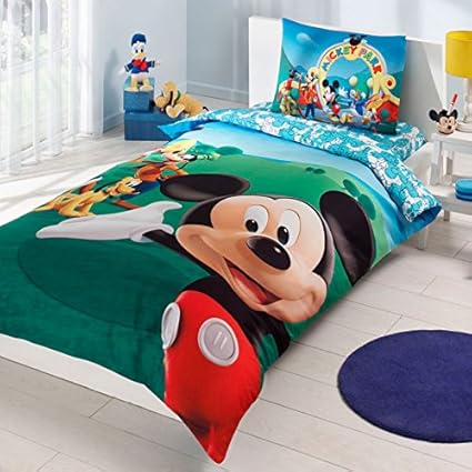 Tac Mickey Mouse Club Bettwasche Set Fur Einzelbett Amazon