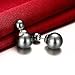 Silver Black Double Pearl Earring Studs Women 18k Gold Plated Jewelry Gift