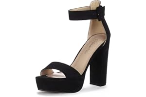 DREAM PAIRS Women's Platform Heel Sandals, Open Toe Ankle Strap Heel Fashion Wedding Party Dress Sandals Shoes