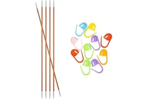 Knitter's Pride Zing Knitting Needles DPN Double Pointed 6 inch (15cm) (Set of 5) Size US 2 (2.75mm) Bundle with 10 Artsiga Crafts Stitch Markers 140004