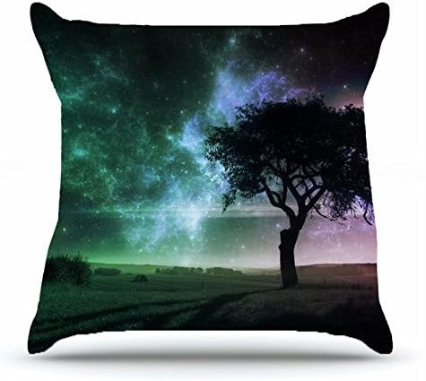 Jshcsj Throw Pillowcase 18 x 18 Inches Cotton Pillow Cover Case with Hidden Zipper Decor Cushion Covers - Landscapes night field tree landscape For Indoor