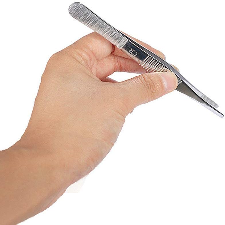 7Pack Stainless Steel Long Straight Tweezer Set - Image 5
