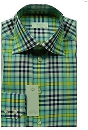 Eton of Sweden Green Check Poplin Shirt 15.5