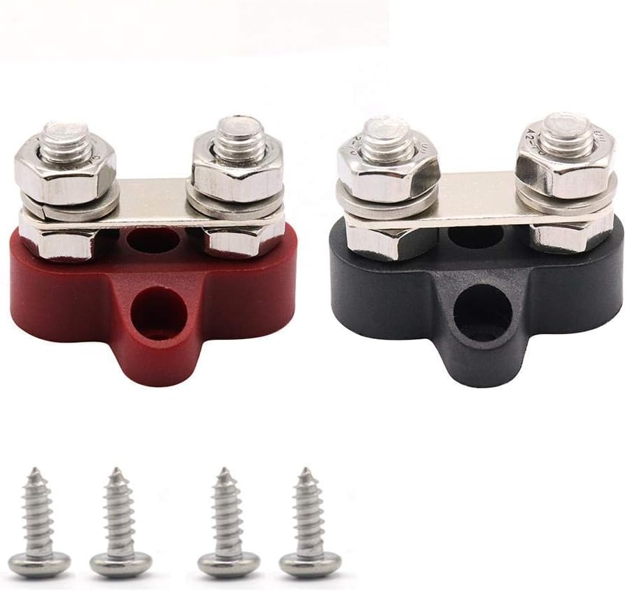 Gloaso M8 Dual Studs Power Distribution Blocks, 12V-48V DC Battery Junction