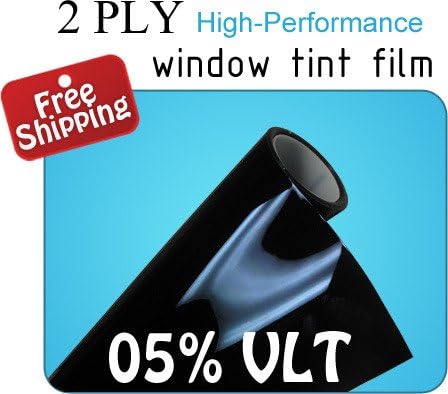 24" x 20' FT Roll 05% Window Tint 2 Ply Professional Dark Charcoal Tint Film Bulk Self Adhesive
