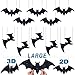 Pawliss Halloween Decorations Outdoor: 10Pcs Hanging Bats Stickers Wall Decals Window Sticker, Large 3D Bats with glitter Removable Halloween Yard Front Door Porch Decoration Party Gothic Decor Indoor