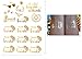 Bachelorettesy Wedding Temporary Tattoos 6 Sheets Bride Bachelorette Stickers 100+ Metallic Gold Tattoos for Bridal Party, Bachelorette Trip, Bridal Shower Party Decorations, Party Favors (Emma)