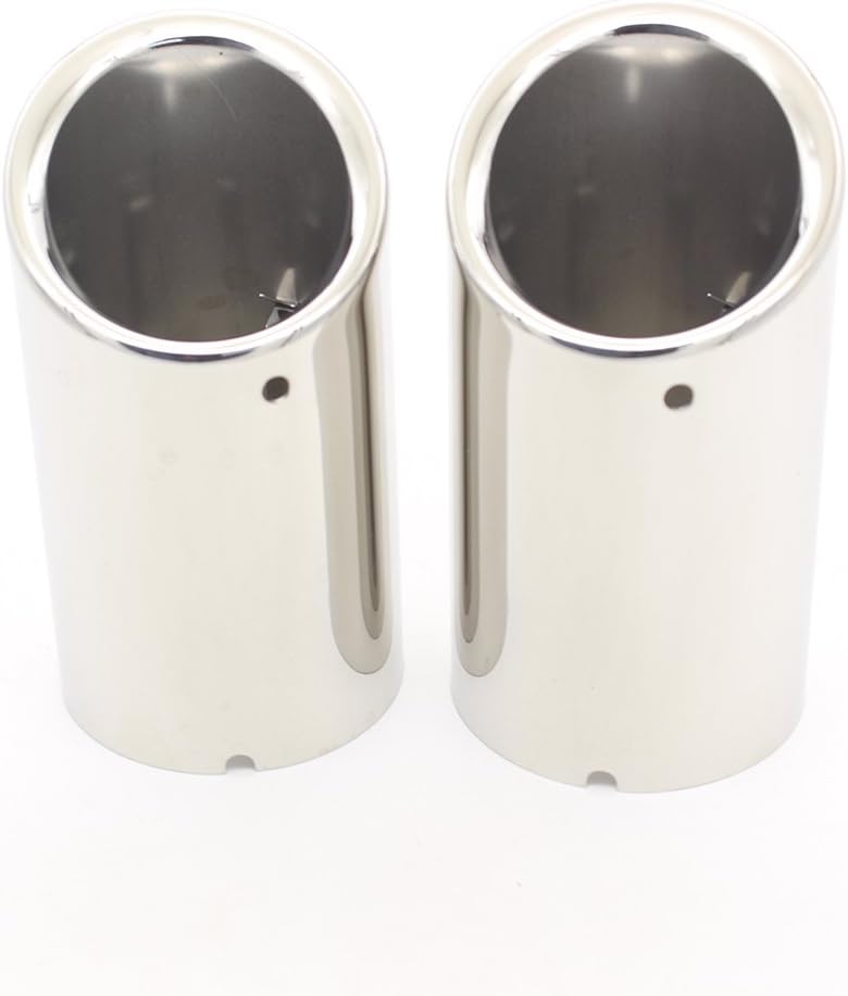 75mm Black Stainless Steel tailpipes Exhaust Muffler Pipe for A4 B8 Q5 2x