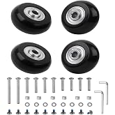 Luggage Wheel Replacement Set,40mm x 18mm Set of 4 Luggage Suitcase Replacement Wheels, Rubber Swivel Caster Wheels Bearings Repair Kits