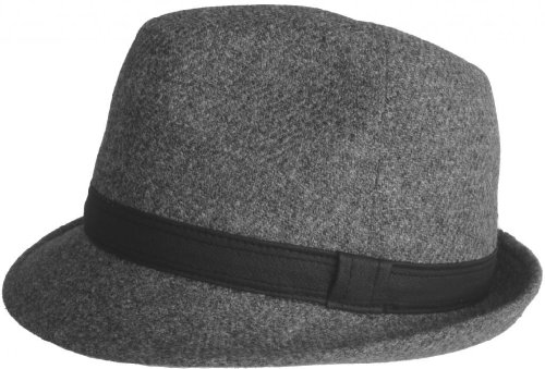 Brims "Windsor" Classic 100% Wool Fedora (Grey, Large)