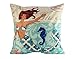 Crazy Cart Dancing Mermaid Pillow Cover Cotton Linen Cushion Covers Throw Pillow C08