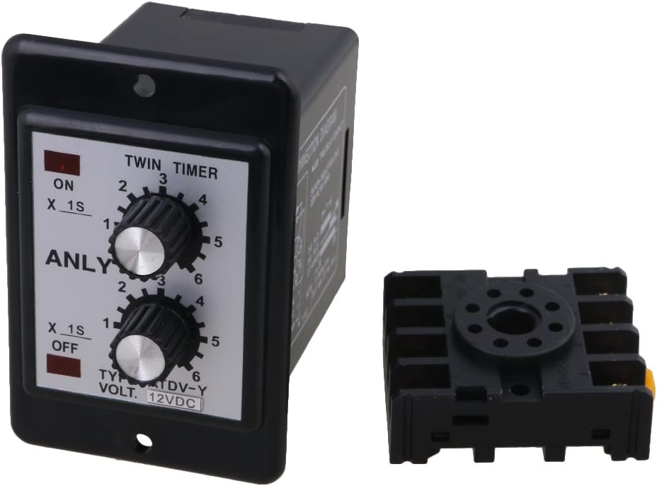 Mxfans DC 12V Delay Timer Repeat Cycle Time Relay Range 0-6s Panel Installation