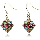 QLUYCKW Bohemian Vintage Disc Earrings Color Rhinestone National Style Dangle Drop Earrings for Women Jewelry Gifts