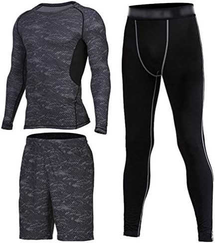 YAANCUN Fitness Gym Clothing Set Fitness Sports Running Yoga Athletic Suit Lightweight Sport Clothing for Men Compatible for Running Gym Basketball and Daily Casual