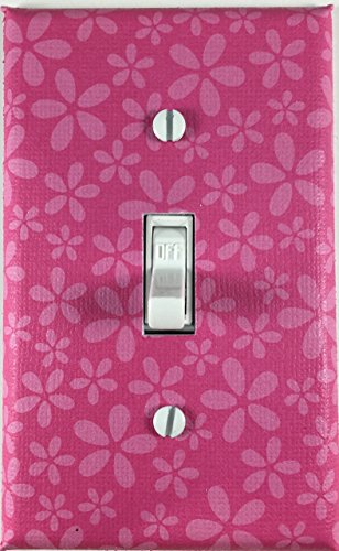 Pink Flowers Design Decorative Single Toggle Light Switch Plate Cover