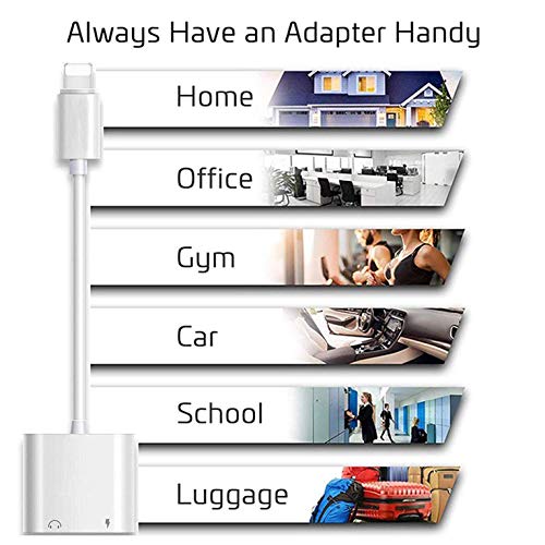 Headphone Adapter for iPhone Charger Jack AUX Audio 3.5 mm Jack Adapter for iPhone Adapter Compatible with iPhone 7/7 Plus/8/8 Plus/11/X/XS/XSMAX Dongle Accessory Connector Compatible All iOS Systems