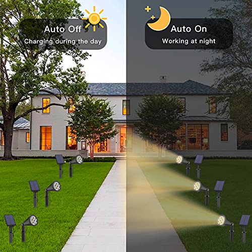 MEIHONG Solar Spot Light Outdoor with Separate Panel, Solar Tree Lights Waterproof Outdoor Solar LED Landscape Lights Dusk to Dawn, Solar Powered Accent Lights for Garden Walkway (1 Pack)