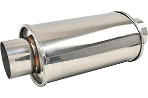 BIGREAT 3'' Inch Ultra Quiet Resonator,3" Inlet 3" Outlet Exhaust Resonator,13.8" Overall Length Performance Muffler Resonator T304 Stainless Steel Universal Fitment