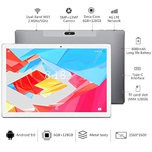 LNMBBS X30 Tablet 10 Pollici 4G LTE, Display da 2560 x 1600, Processore 10-core da 2.6 GHz Tablet PC Android 9.0, RAM da… - immagine 5