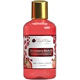 Red Rose Naturals Strawberry Body Oil, Natural Body Oil For Women, Shower and Bath Perfume, Hydrating & Deep Moisturizing, Reduce Dry Skin, Long Lasting Fragrance, Vegan - 4 fl. oz