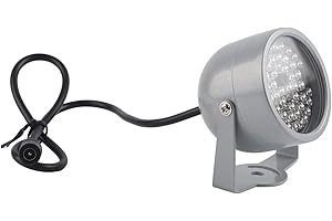 Kuuleyn Solar Powered Ir Illuminator, IR Illuminators, Waterproof Infrared Night Vision Light for Security CCTV Camera Silver