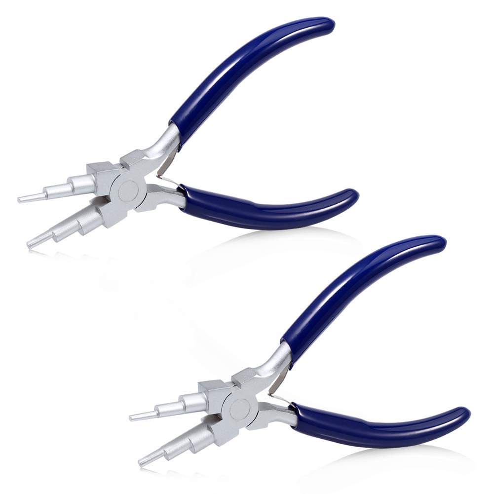 SPEEDWOX Bailing Making Pliers 6 Step 2 Pcs Set Wire Looping Pliers Wire Wraping Tools Wire Looper for Jewelry Making 5.5 Inches