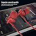 UiiSii C200 in Ear Headphones with Mic Earphones Stereo Earbuds Bass 3.5mm Jack Headset for Apple iOS and Android Computer PC Tablet(Red)