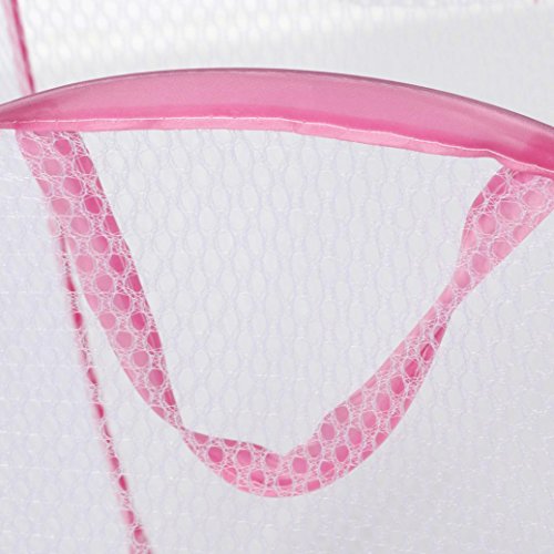 Clearance Deal! Hot Sale! Laundry Clothes Basket Storage Basket, Fitfulvan Foldable Pop Up Washing Laundry Basket Bag Hamper Mesh Storage (Pink)